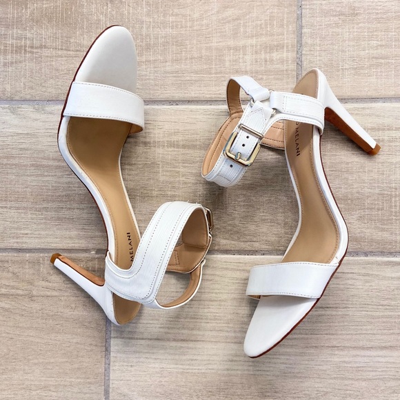 ANTONIO MELANI Shoes - Antonio Melani Calessa White Leather Heel Sandals